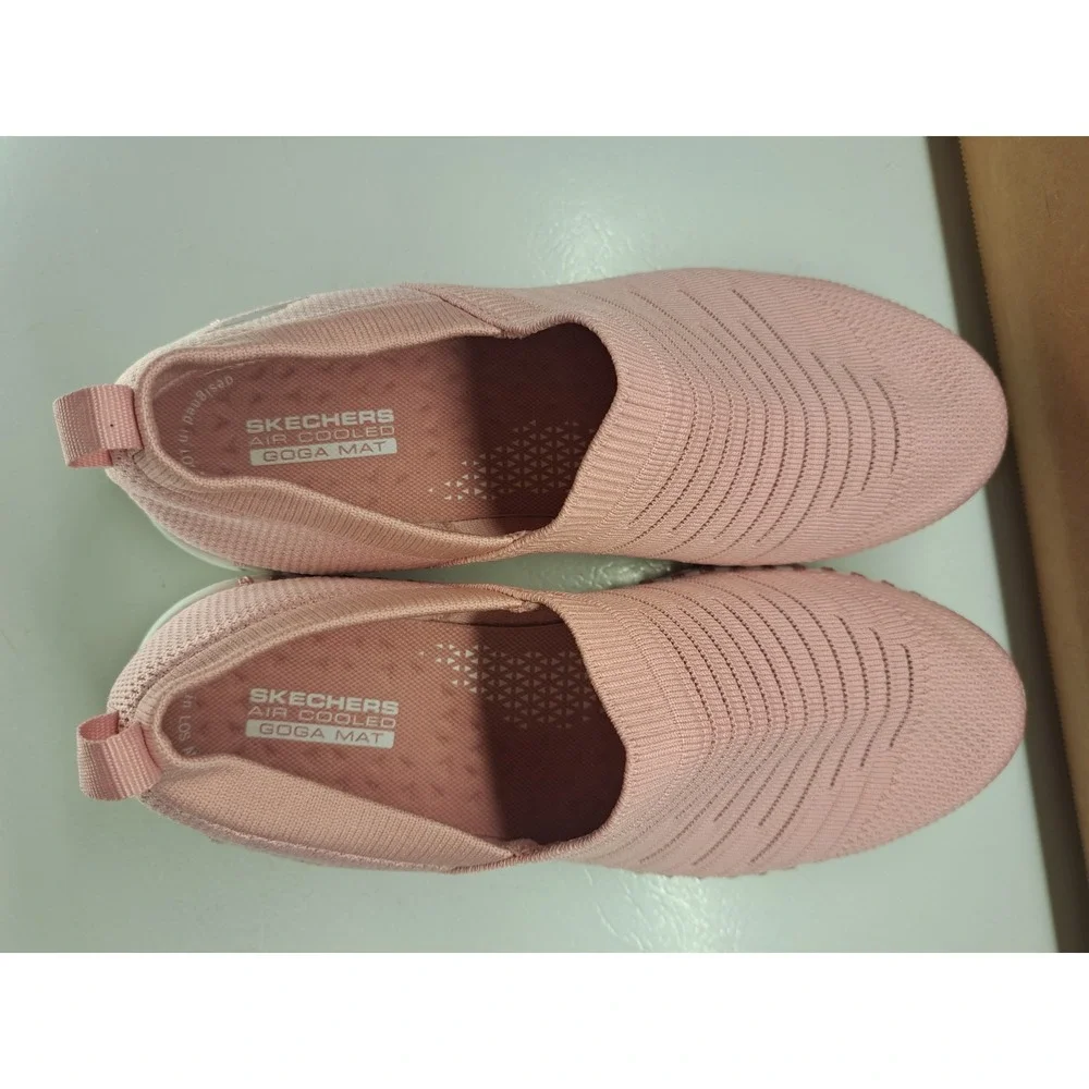 Skechers Goga Mat Shoes Womens 6.5 Go Walk Slip On Pink Casual Low Top SN124043 - Picture 6 of 9